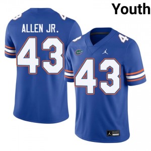 Alfonzo Allen Jr. #43 UF Gators Jersey | Pro-Grade Royal College Football Youth Stitched 49897915