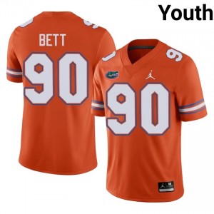 #90 Brendan Bett Florida Gators Orange Jersey | Alumni Embroidery Youth Player Football Gear 78631407