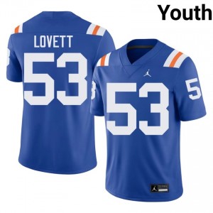 Top-Tier Bryce Lovett #53 Gators Royal Alternate Jersey | Youth University Football Swen Fan Gear 13104693