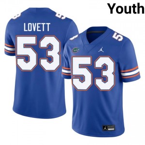 Bryce Lovett #53 UF Gators Jersey | Pro-Grade Royal College Football Youth Stitched 65241907