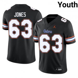 Black Caden Jones #63 UF Gators Jersey | Youth High School Football Fresh Stitched 11278965