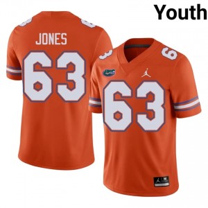 #63 Caden Jones Florida Gators Orange Jersey | Alumni Embroidery Youth Player Football Gear 59775564
