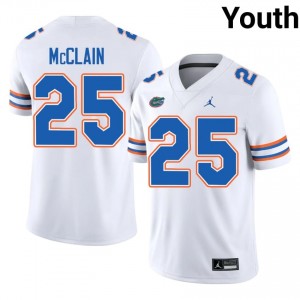 Gators Cormani McClain #25 White Jersey | Genuine Stitch NCAA Football Youth Apparel 43564584