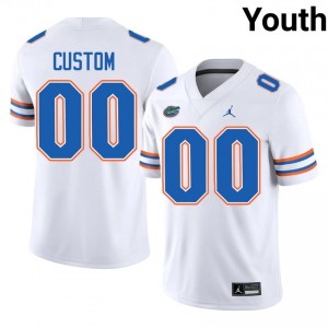 Gators Custom #00 White Jersey | Pro Cut Stitch NCAA Football Youth Apparel 20543006