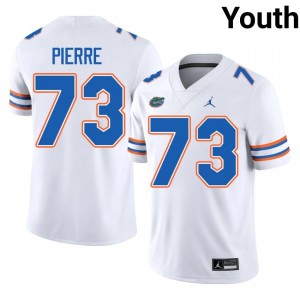 Gators Daniel Pierre Louis #73 White Jersey | Genuine Stitch NCAA Football Youth Apparel 52853297