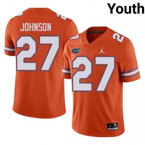 #27 Dijon Johnson Florida Orange Jersey | Classic Embroidery Youth Player Football Gear 73890486