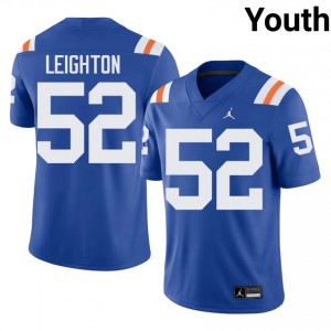 Elite Thread Dylan Leighton #52 Gators Royal Alternate Jersey | Youth University Football Stitch Fan Gear 18756960