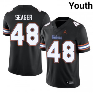 Black Erich Seager #48 UF Gators Jersey | Youth High School Football Limited Stitched 24896910