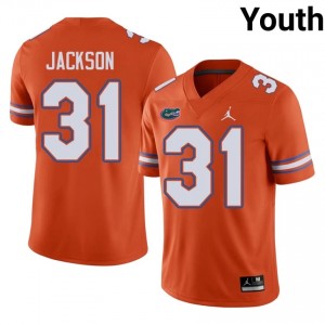 #31 Evan Jackson Florida Gators Orange Jersey | Alumni Embroidery Youth Player Football Gear 36103700