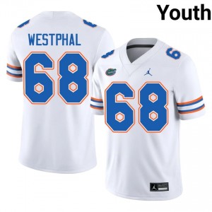 Gators Fletcher Westphal #68 White Jersey | Pro Cut Stitch NCAA Football Youth Apparel 84281476