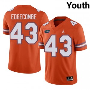 #43 Jaden Edgecombe Florida Gators Orange Jersey | Alumni Embroidery Youth Player Football Gear 97391810