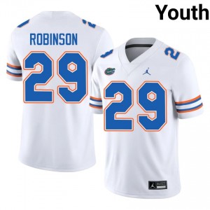 Gators Jaden Robinson #29 White Jersey | Genuine Stitch NCAA Football Youth Apparel 16565102