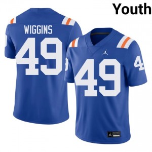 Officially Licensed Jalen Wiggins #49 Gators Royal Alternate Jersey | Youth University Football Stitch Fan Gear 39193344