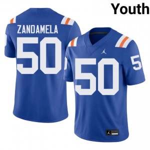 Durable Jason Zandamela #50 Gators Royal Alternate Jersey | Youth University Football Swen Fan Gear 64652551