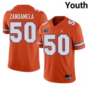 #50 Jason Zandamela Florida Orange Jersey | Classic Embroidery Youth Player Football Gear 80530456