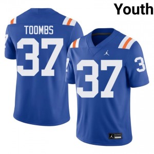 Officially Licensed Javion Toombs #37 Gators Royal Alternate Jersey | Youth University Football Stitch Fan Gear 96545510