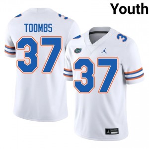 Gators Javion Toombs #37 White Jersey | Essential Swen NCAA Football Youth Apparel 21441133