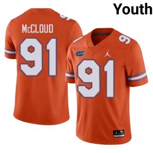 #91 Jeramiah McCloud Florida Orange Jersey | Classic Embroidery Youth Player Football Gear 40217018