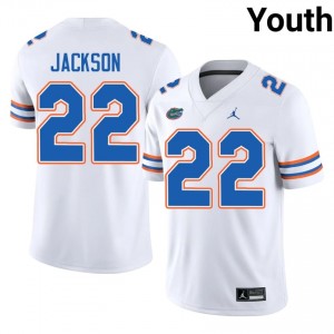 Gators Kahleil Jackson #22 White Jersey | Pro Cut Stitch NCAA Football Youth Apparel 14450442