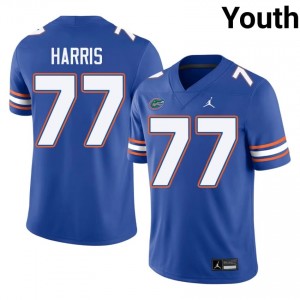 Knijeah Harris #77 UF Gators Jersey | Exclusive Royal College Football Youth Stitched 84424893