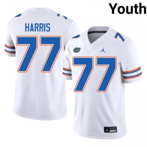 Gators Knijeah Harris #77 White Jersey | Pro Cut Stitch NCAA Football Youth Apparel 66899577