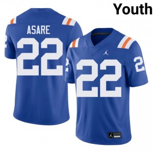 Officially Licensed Kofi Asare #22 Gators Royal Alternate Jersey | Youth University Football Stitch Fan Gear 85055155