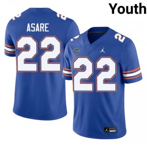 Kofi Asare #22 Florida Gators Jersey | Iconic Royal College Football Youth Stitched 94356815