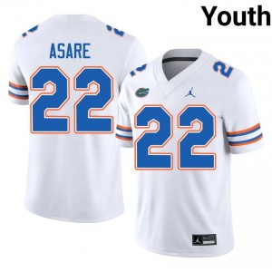 Gators Kofi Asare #22 White Jersey | Essential Swen NCAA Football Youth Apparel 30864620