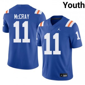 Elite Thread LJ McCray #11 Gators Royal Alternate Jersey | Youth University Football Stitch Fan Gear 93718472