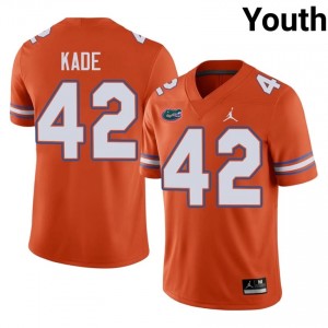 #42 Matthew Kade Florida Gators Orange Jersey | Authentic Embroidery Youth Player Football Gear 31358563