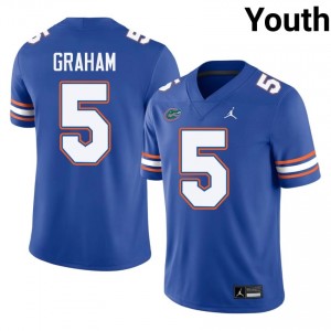 Myles Graham #5 UF Gators Jersey | Pro-Grade Royal College Football Youth Stitched 92688989