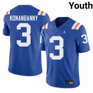 Durable Onis Konanbanny #3 Gators Royal Alternate Jersey | Youth University Football Swen Fan Gear 32627248