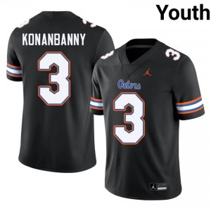 Black Onis Konanbanny #3 Florida Gators Jersey | Youth High School Football Moisture Wicking Stitched 57178527