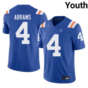 Elite Thread TJ Abrams #4 Gators Royal Alternate Jersey | Youth University Football Stitch Fan Gear 86098217
