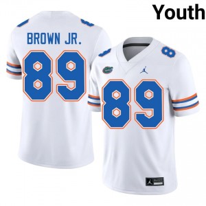 Gators Tripp Brown Jr. #89 White Jersey | Genuine Stitch NCAA Football Youth Apparel 81346831