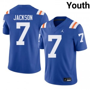 Top-Tier Ty Jackson #7 Gators Royal Alternate Jersey | Youth University Football Swen Fan Gear 89475832