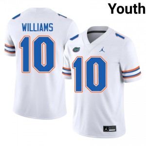 Gators Aaron Williams #10 White Jersey | Pro Cut Stitch NCAA Football Youth Apparel 96743906