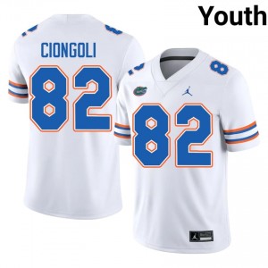 Gators Ace Ciongoli #82 White Jersey | Pro Cut Stitch NCAA Football Youth Apparel 16377251
