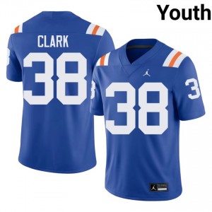 Elite Thread Alec Clark #38 Gators Royal Alternate Jersey | Youth University Football Stitch Fan Gear 47191085