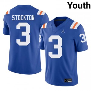 Elite Thread Bailey Stockton #3 Gators Royal Alternate Jersey | Youth University Football Stitch Fan Gear 33454829