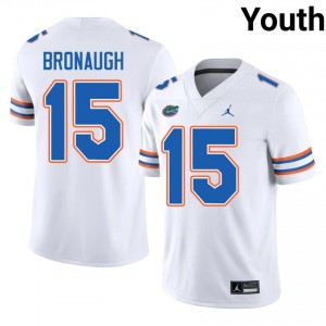 Gators CJ Bronaugh #15 White Jersey | Genuine Stitch NCAA Football Youth Apparel 53341981