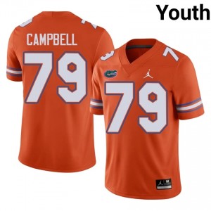 #79 Chancellor Campbell Florida Gators Orange Jersey | Alumni Embroidery Youth Player Football Gear 58596480