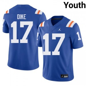 Elite Thread Chimere Dike #17 Gators Royal Alternate Jersey | Youth University Football Stitch Fan Gear 85085450