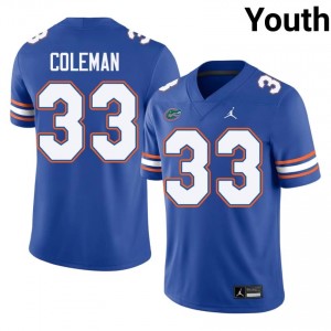 DJ Coleman #33 UF Gators Jersey | Pro-Grade Royal College Football Youth Stitched 85670957