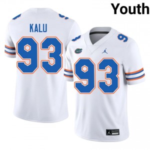 Gators DK Kalu #93 White Jersey | Genuine Stitch NCAA Football Youth Apparel 57780950