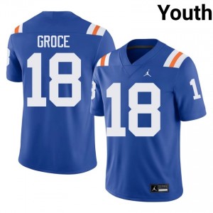 Top-Tier Davian Groce #18 Gators Royal Alternate Jersey | Youth University Football Swen Fan Gear 85721939