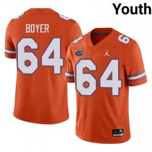 #64 Eagan Boyer Florida Gators Orange Jersey | Alumni Embroidery Youth Player Football Gear 58675638