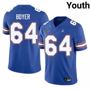 Eagan Boyer #64 Florida Gators Jersey | Iconic Royal College Football Youth Stitched 51133997