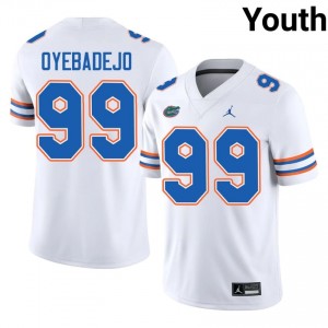 Gators Emmanuel Oyebadejo #99 White Jersey | Genuine Stitch NCAA Football Youth Apparel 50553227