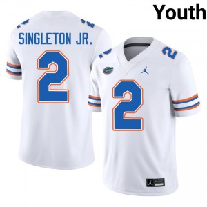 Gators Eric Singleton Jr. #2 White Jersey | Pro Cut Stitch NCAA Football Youth Apparel 21380827